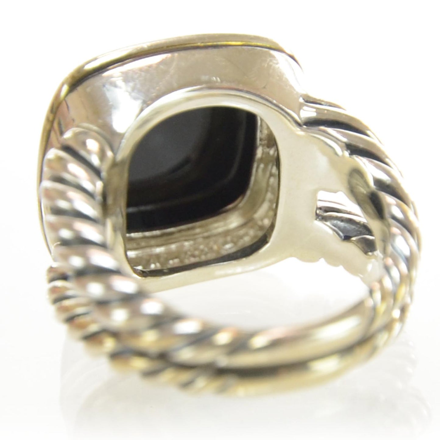 Sterling Silver Diamond Black Onyx 14mm Albion Ring 54 7