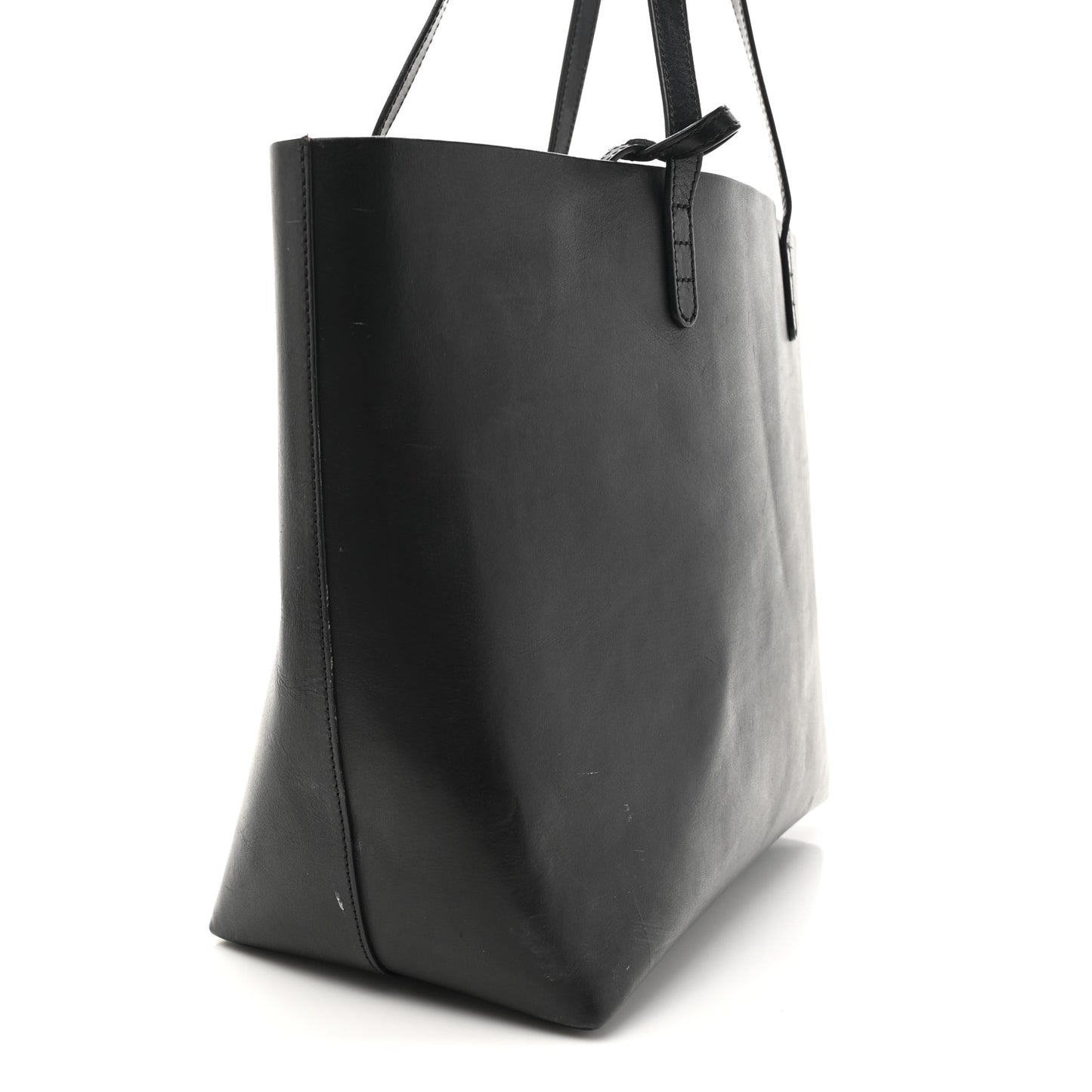 Calfskin Shopping Tote Black Flamma