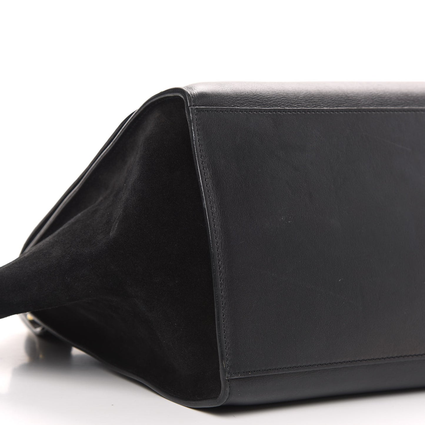 Crocodile Embossed Calfskin Suede Medium Trapeze Black