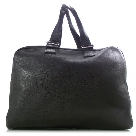 Calfskin Romano Selleria Luggage Black