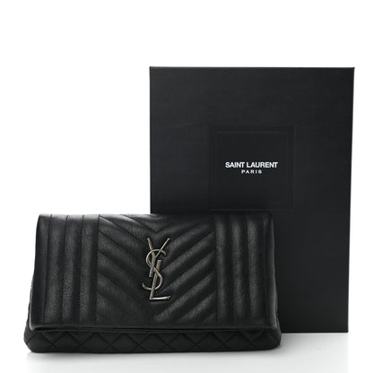 Saint Laurent Calfskin Tri-quilt Monogram West Hollywood Clutch Black 8 of 8