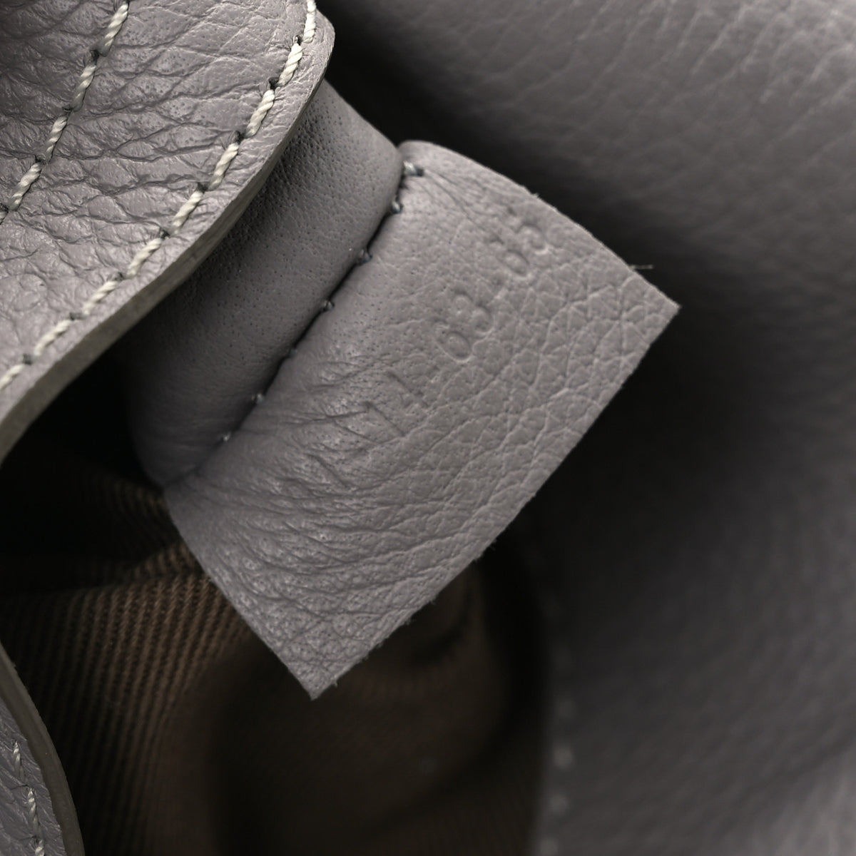 Grained Calfskin Medium Marcie Saddle Bag Cashmere Grey