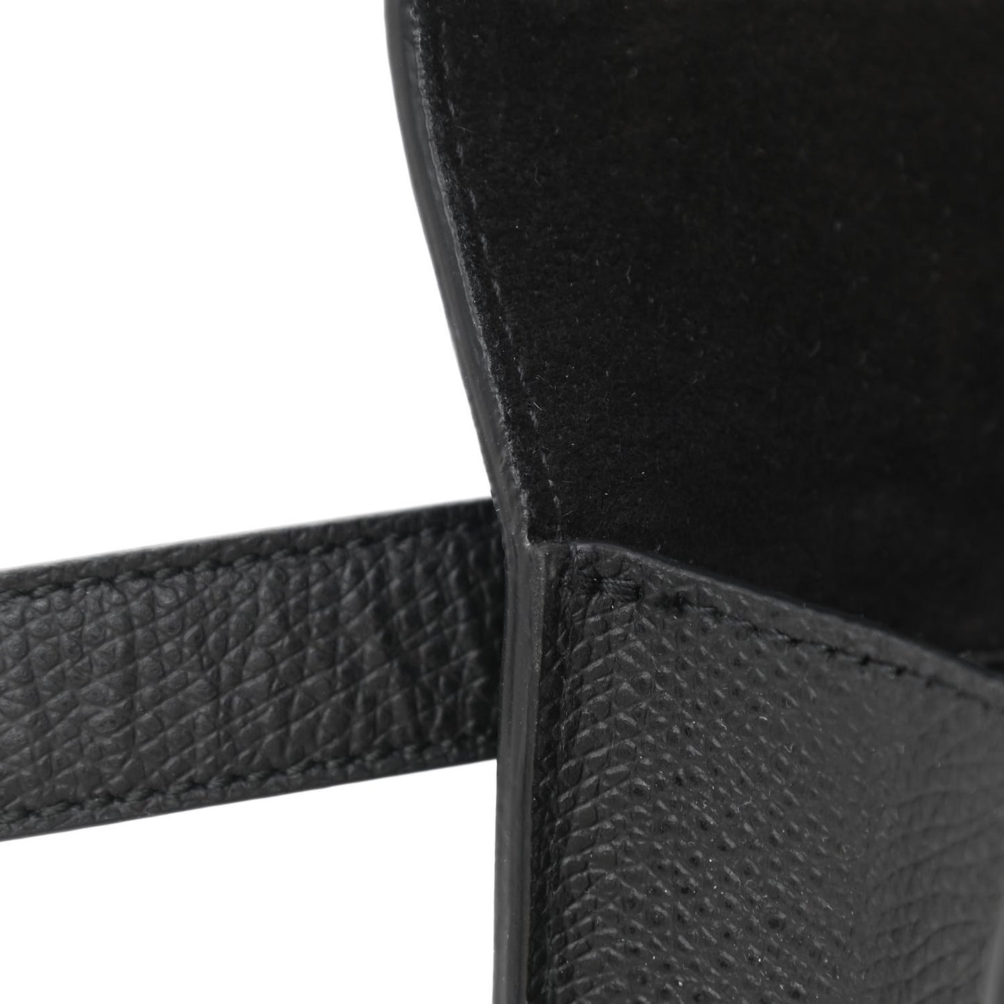 Grained Calfskin Saddle Belt Bag Black
