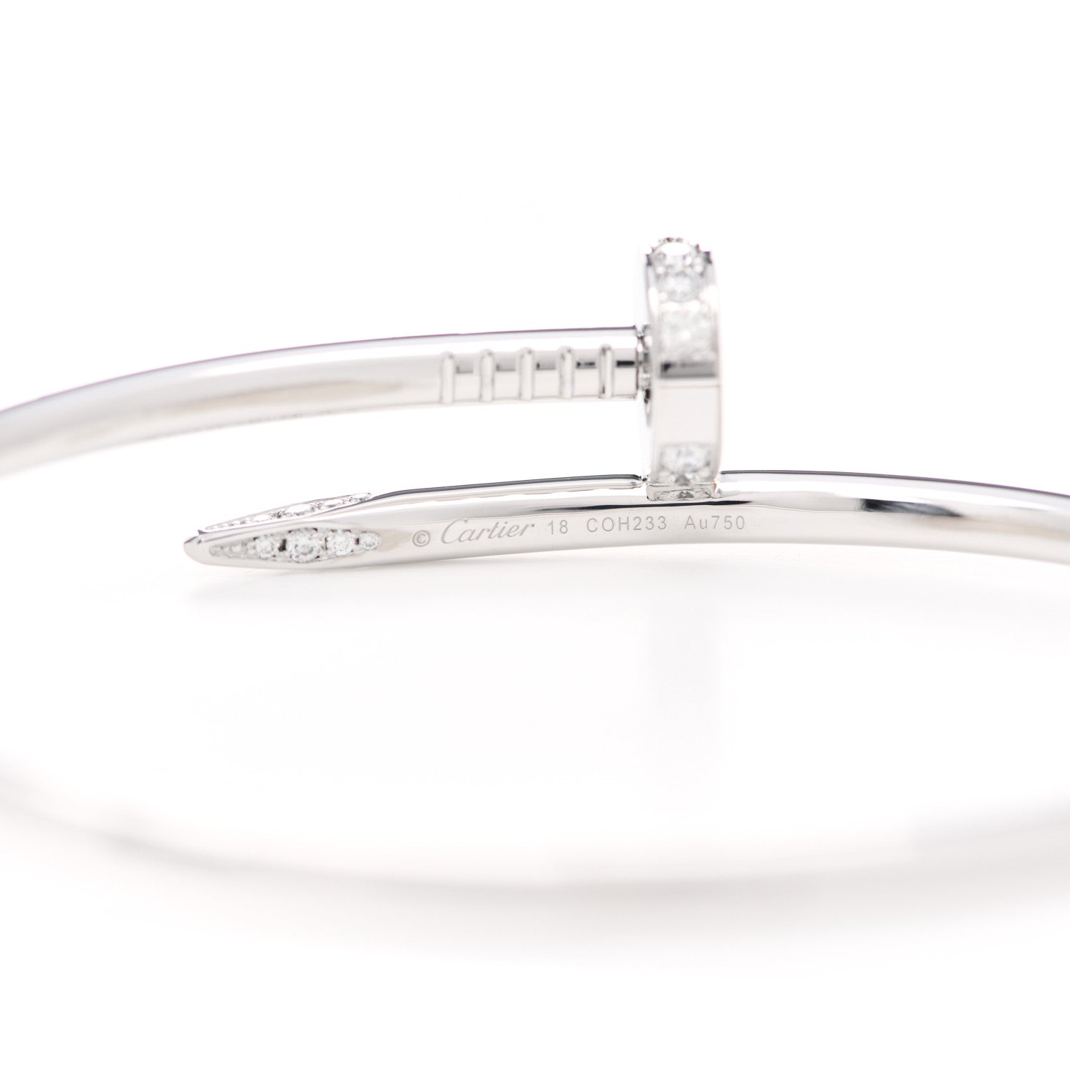 Cartier 18K White Gold Diamond Juste Un Clou Bracelet 18 4 of 5