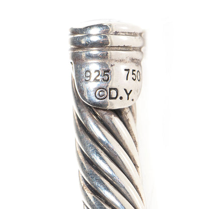 David Yurman Sterling Silver Diamond 5mm Cable Classics Single Station Bracelet 5 of 5