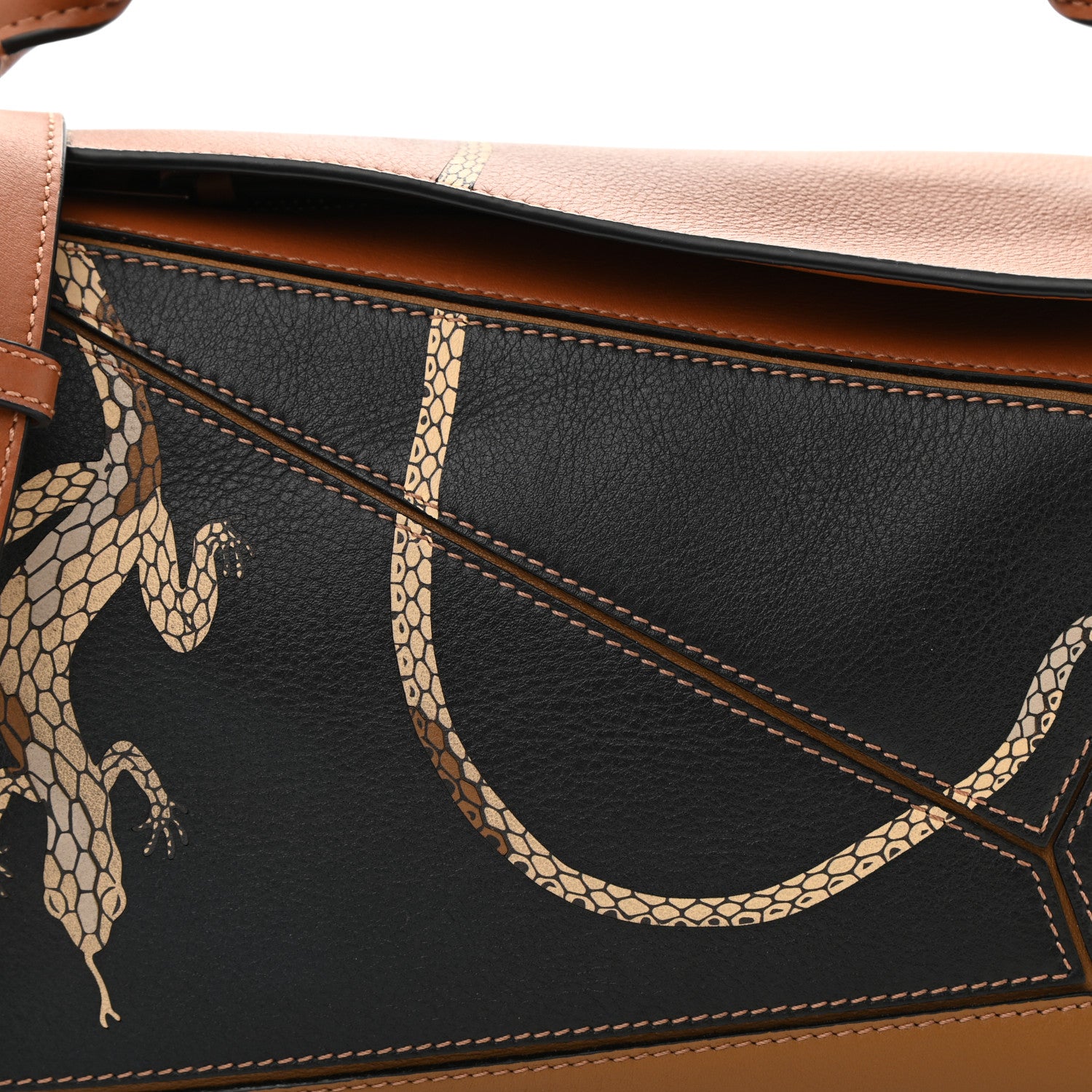 Loewe Calfskin Small Paula's Ibiza Lizard Puzzle Bag Multi 8 of 12