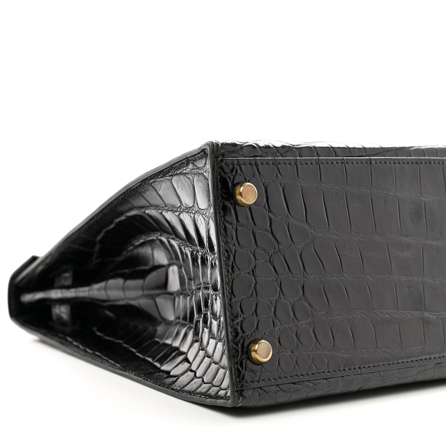 Shiny Niloticus Crocodile Kelly Sellier 32 Black