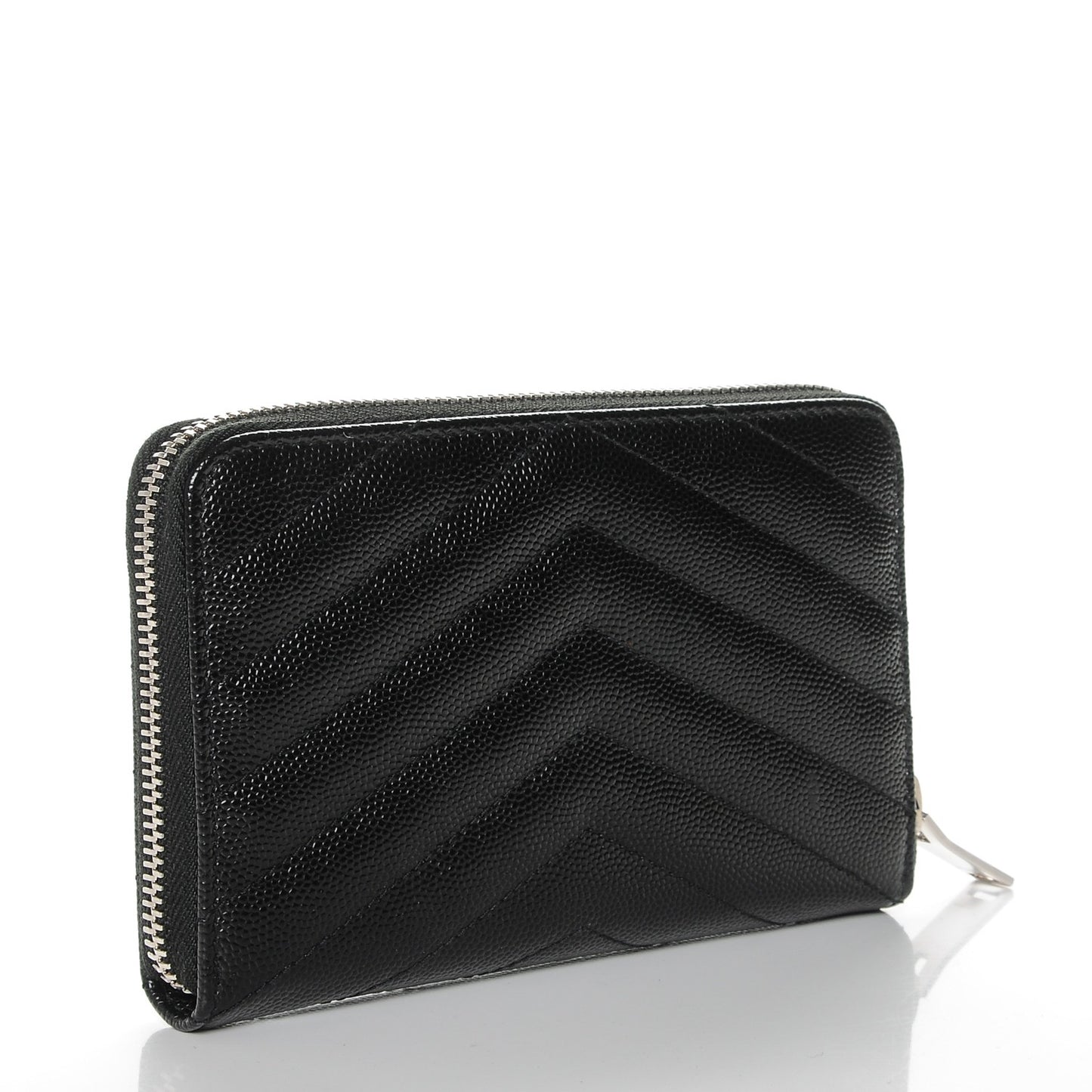 Grain De Poudre Matelasse Chevron Monogram Zip Around Wallet Black