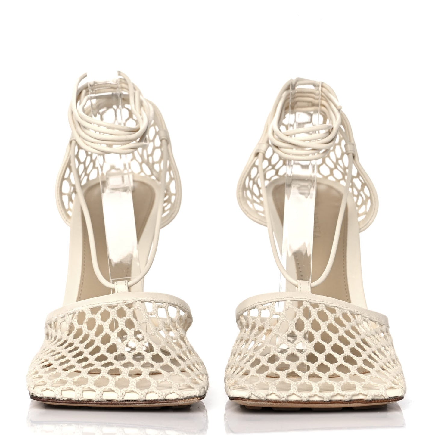Mesh Nappa Stretch Ankle Tie Sandals 39.5 Toile