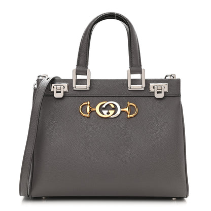 Gucci Grainy Calfskin Small Zumi Top Handle Bag Dusty Grey 1 of 12