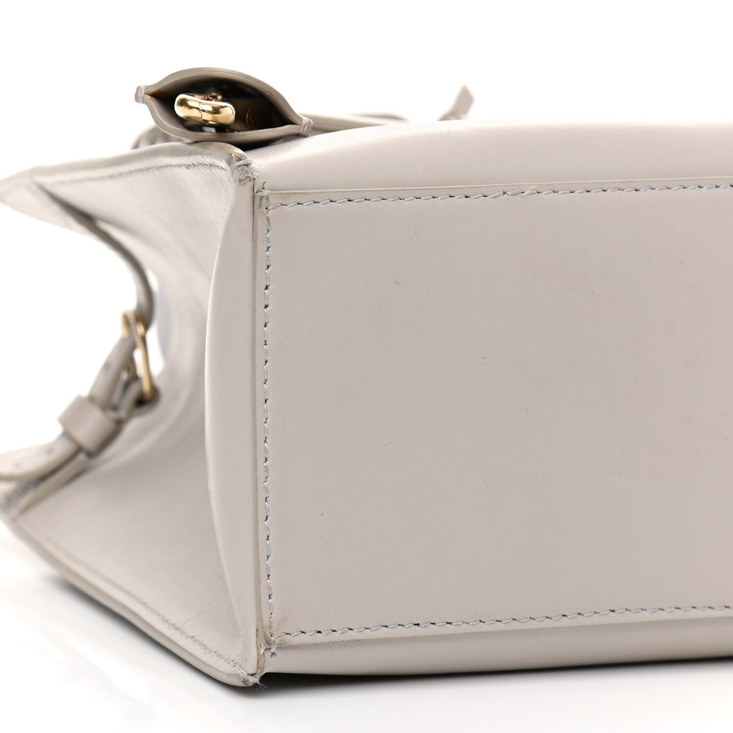 Calfskin Elaphe Snakeskin Mini Padlock All Afternoon Tote Gris Acier