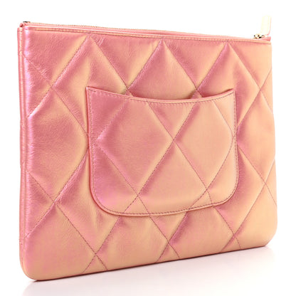 Chanel Iridescent Calfskin Quilted Large Chanel 19 Pouch Pink 3 of 9