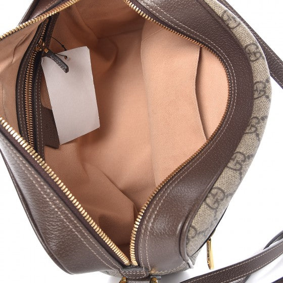 GG Supreme Monogram Web Small Ophidia Shoulder Bag Brown