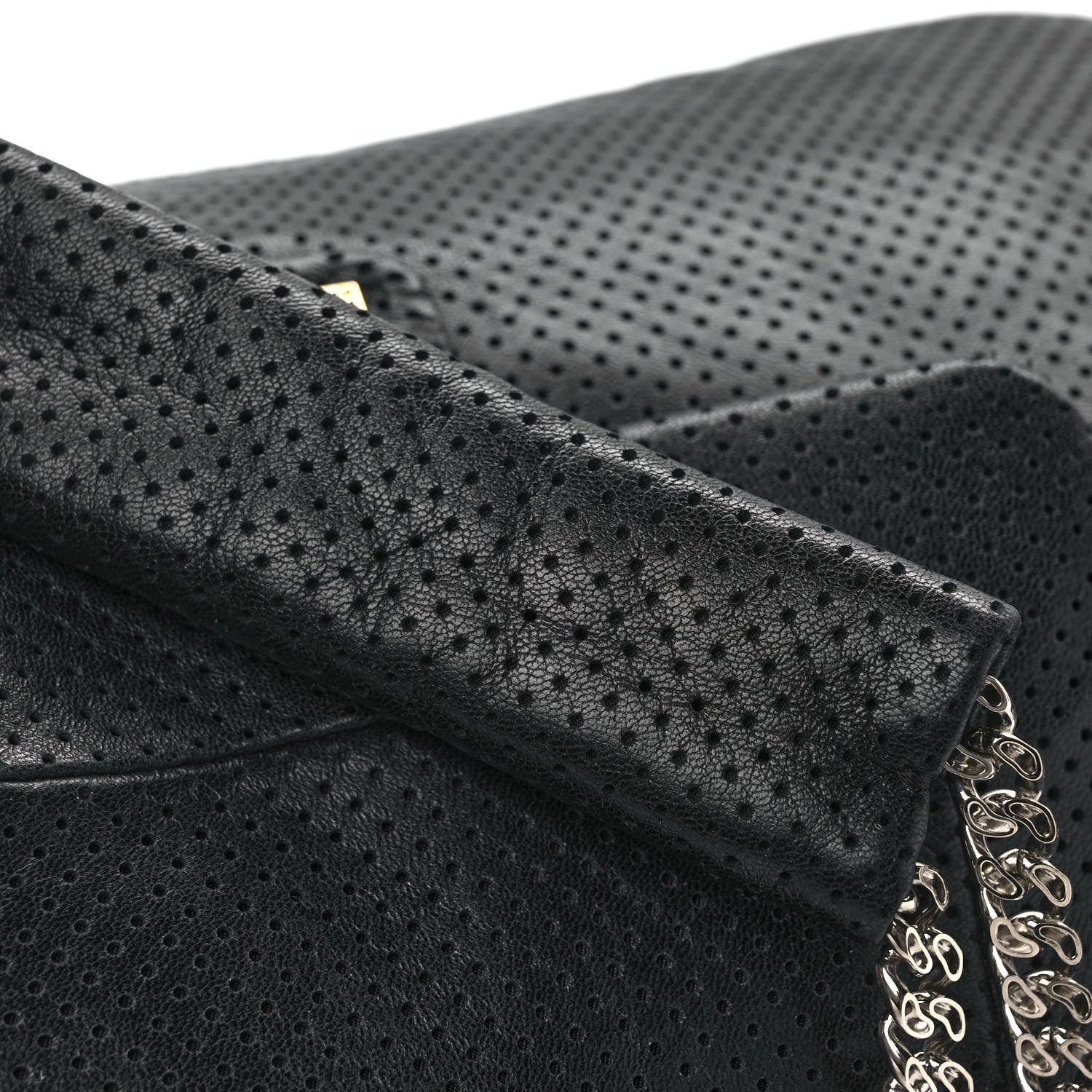 Chanel Calfskin Perforated Large Drill Accordion Flap Black 12 of 12
