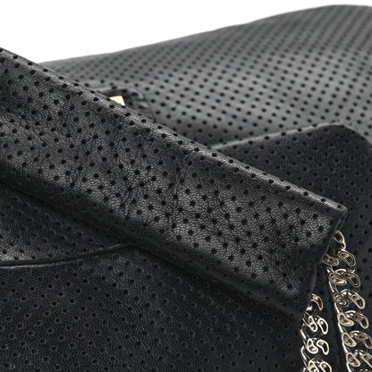 Chanel Calfskin Perforated Large Drill Accordion Flap Black 12 of 12