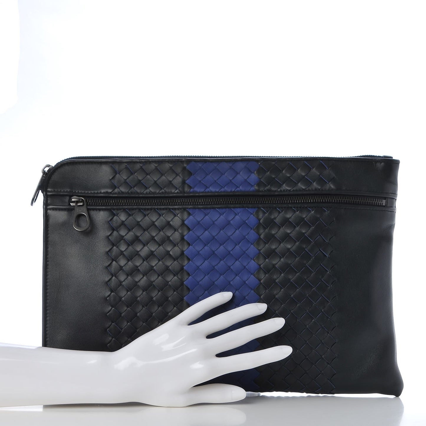 Nappa Intrecciato Document Case Tourmaline Cobalt Blue