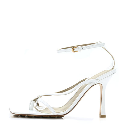 Bottega Veneta Lambskin Stretch Multi Strap 90mm Sandals 39 Optic White 1 of 8