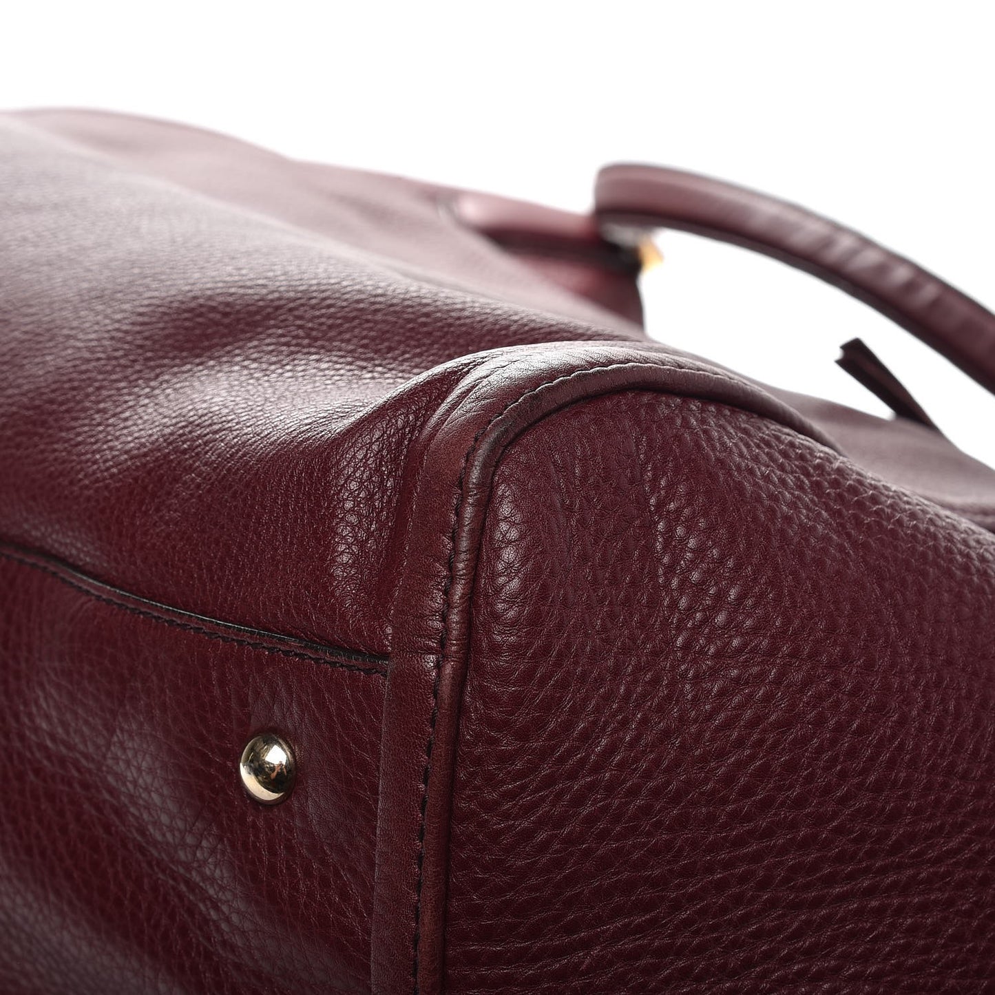 Pebbled Calfskin Large Soho Shoulder Bag Bordeaux