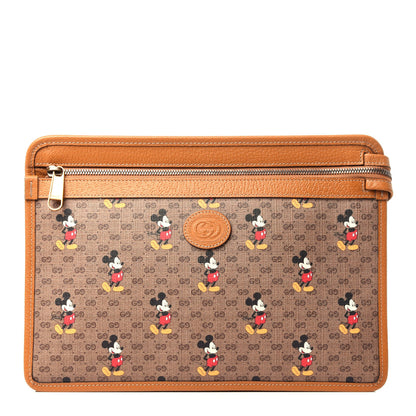 Gucci X DISNEY Mini Vintage GG Supreme Monogram Mickey Mouse Documents Holder Beige Vintage Sun Oil 1 of 10