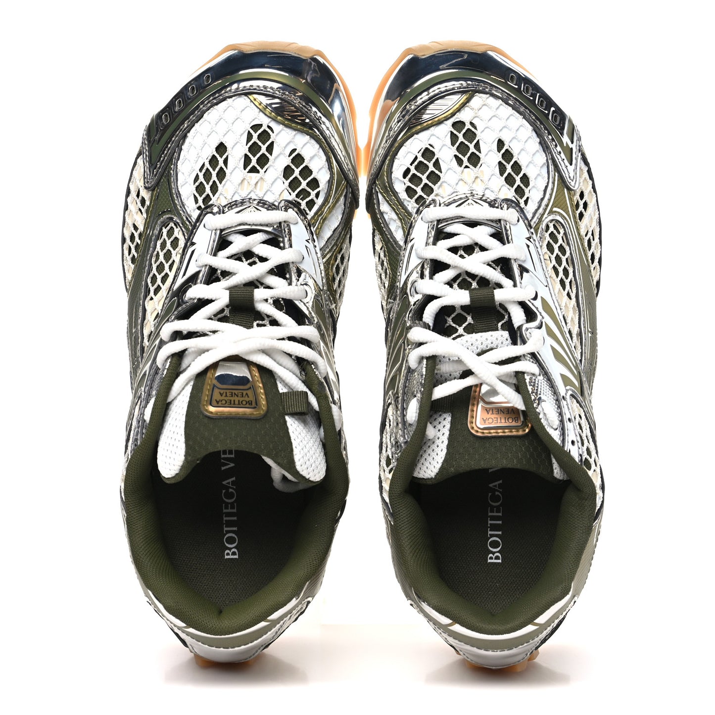 Fishnet Fabric Orbit Sneakers  40 Mud white