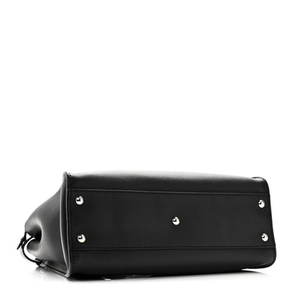 Fendi Vitello Seta Snakeskin Crocodile Monster Eyes Medium Peekaboo Iconic Satchel Black Girasole 4 of 10