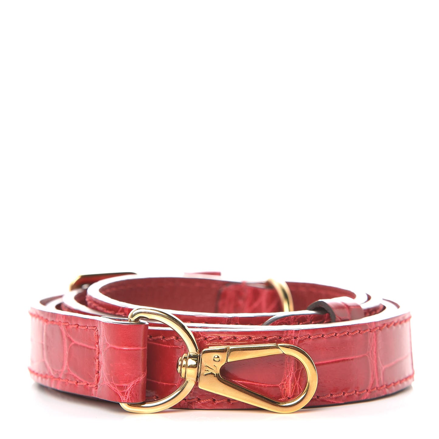 Alligator Taurillon Capucines Shoulder Strap Red