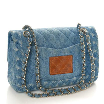 Chanel Denim Quilted Medium Double Flap Blue 3 of 10