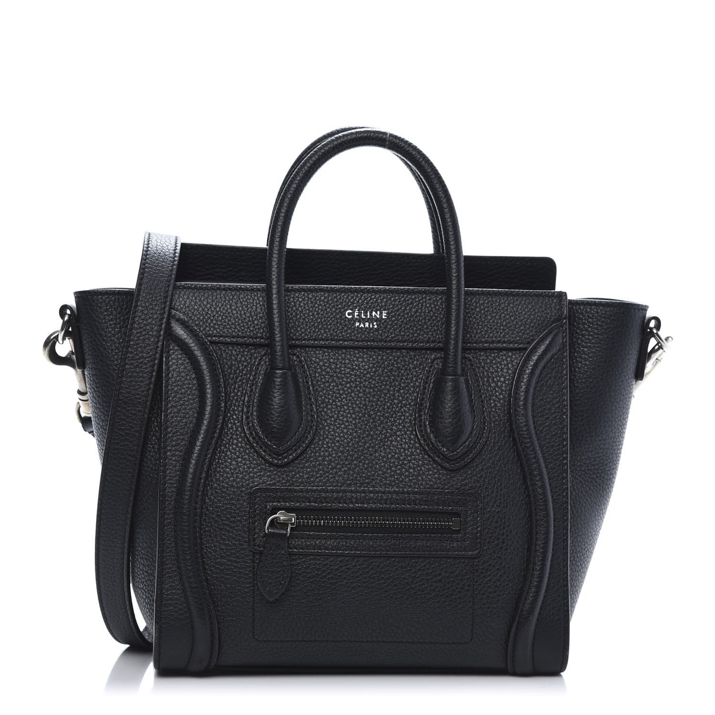 Drummed Calfskin Nano Luggage Black