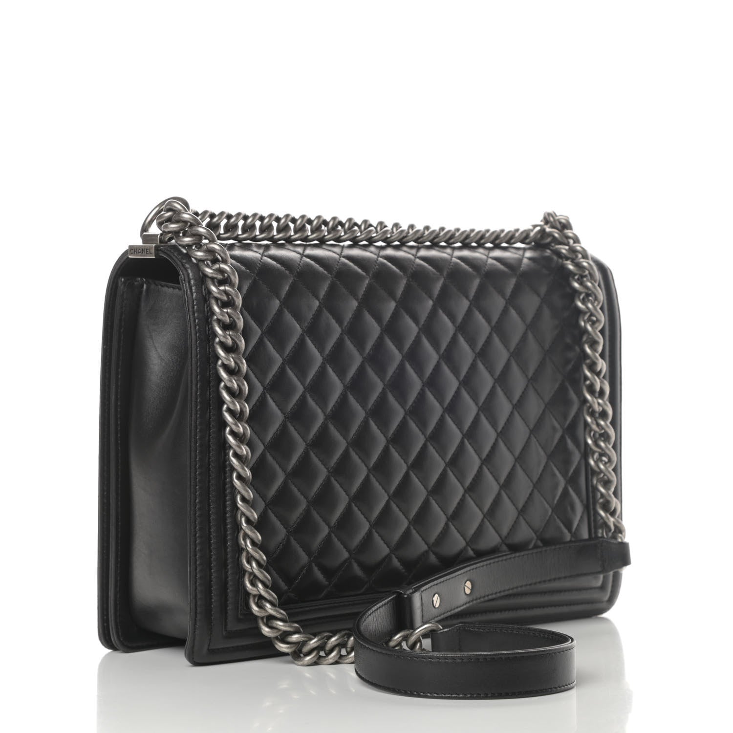 Chanel Lambskin Quilted Large Boy Flap Black 3 of 18