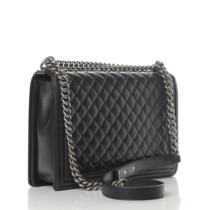 Chanel Lambskin Quilted Large Boy Flap Black 3 of 18