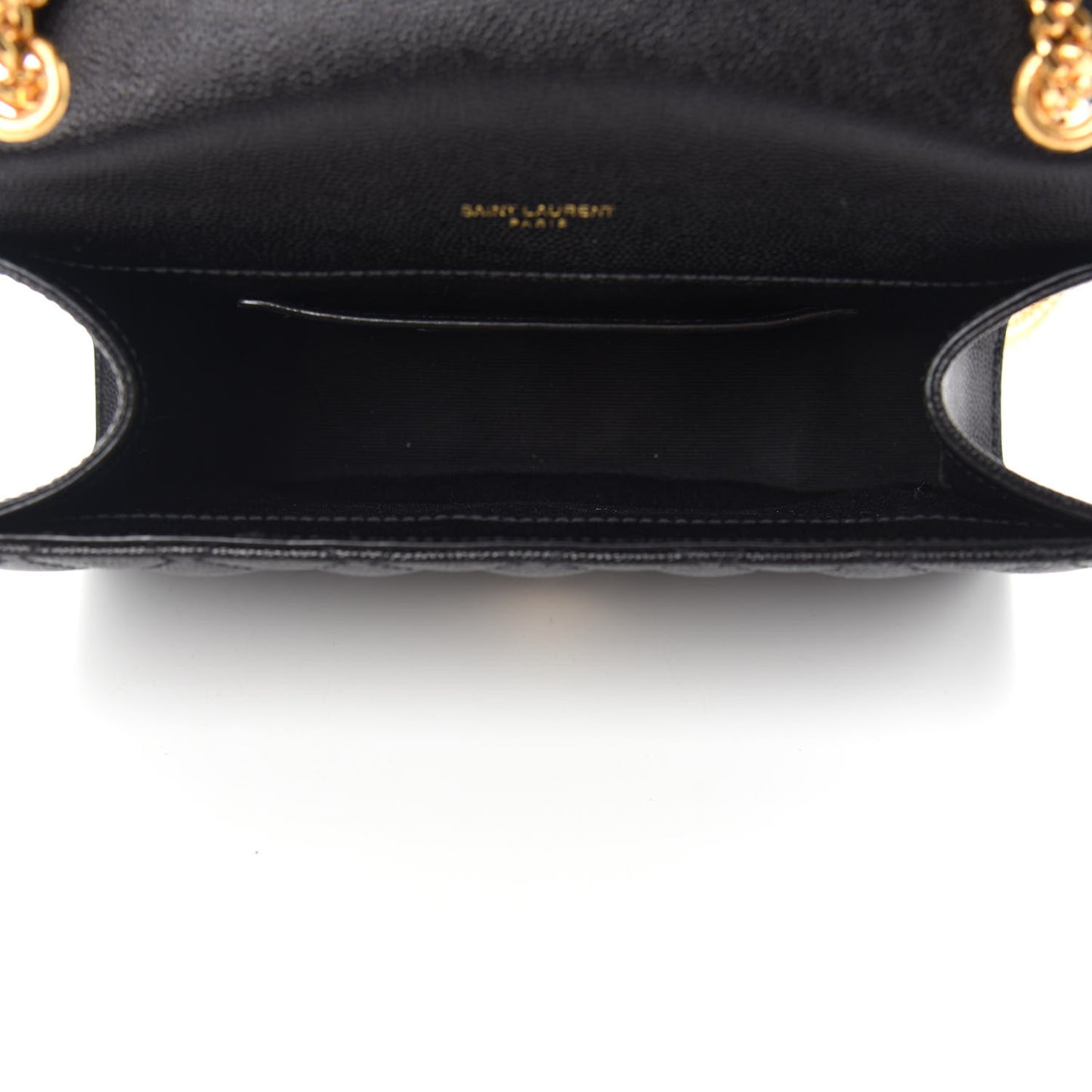 Grain De Poudre Textured Mixed Matelasse Triquilt Small Monogram Satchel Black