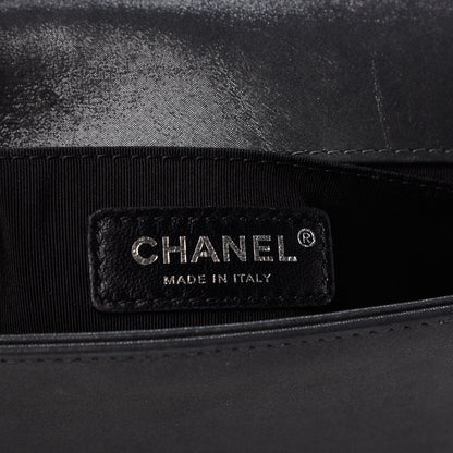 Chanel Iridescent Calfskin Embellished Double Stitch Boy Flap Black 6 of 10