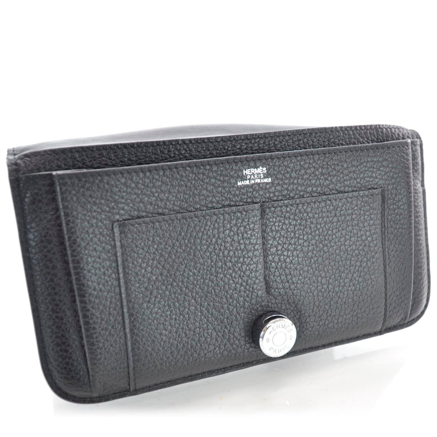 Hermes Clemence Dogon Combined Wallet Noir 6 of 9