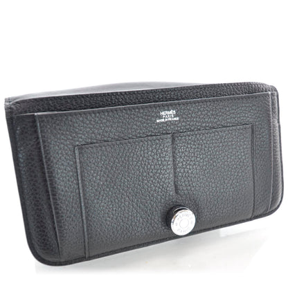 Hermes Clemence Dogon Combined Wallet Noir 6 of 9