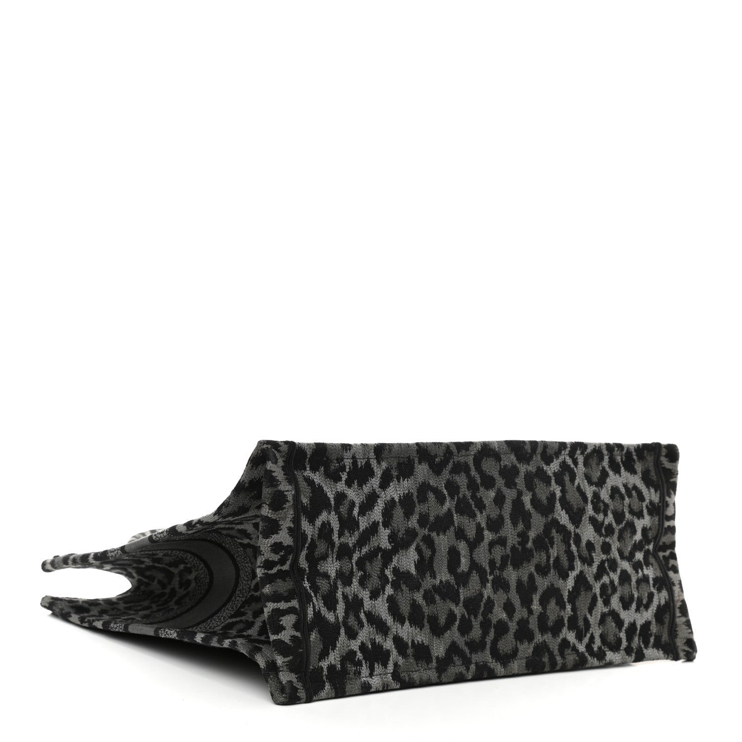 Christian Dior Canvas Embroidered Large Leopard Book Tote Grey 4 of 10