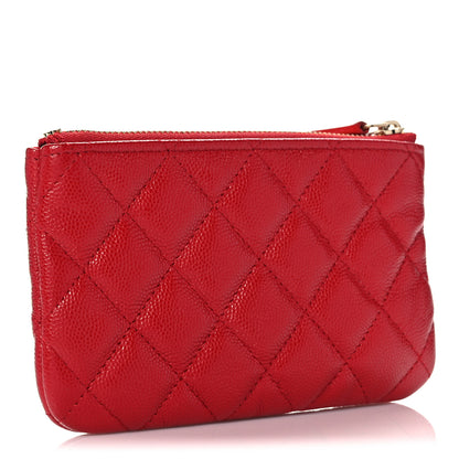 Chanel Caviar Quilted Small Cosmetic Case Red 2 of 7