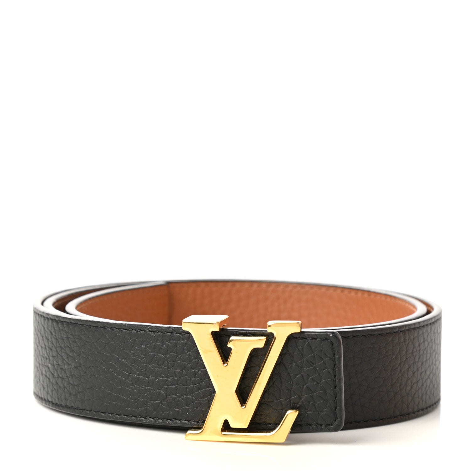Louis Vuitton Taurillon Calfskin 30mm LV Initiales Reversible Belt 80 32 Black 1 of 6