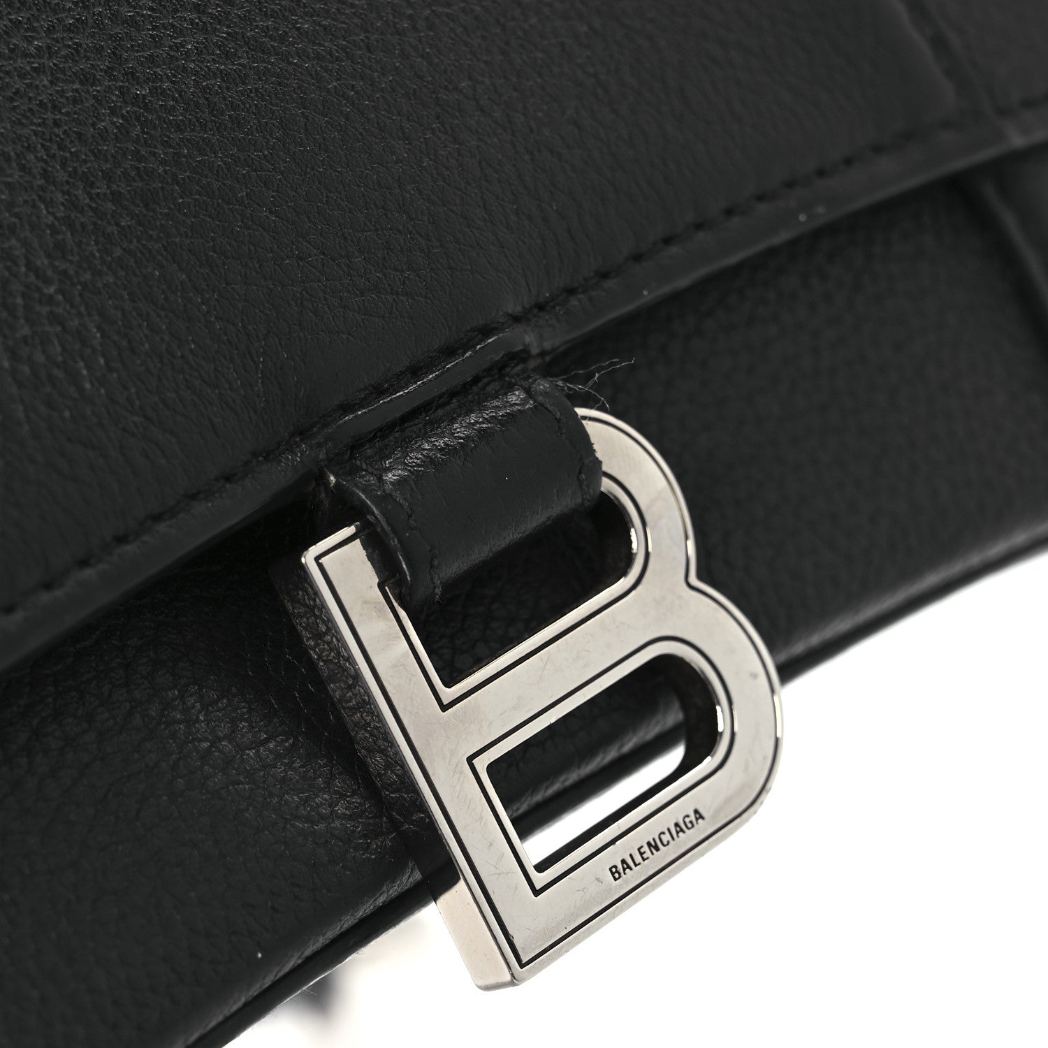 Balenciaga Grained Calfskin Small Hourglass Top Handle Bag Black 17 of 18
