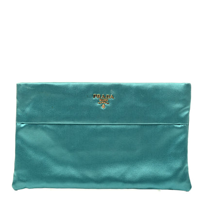 Prada Satin Evening Clutch Pavone 1 of 3