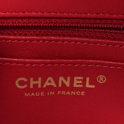 Chanel Tweed Quilted Mini Rectangular Flap Red 6 of 10