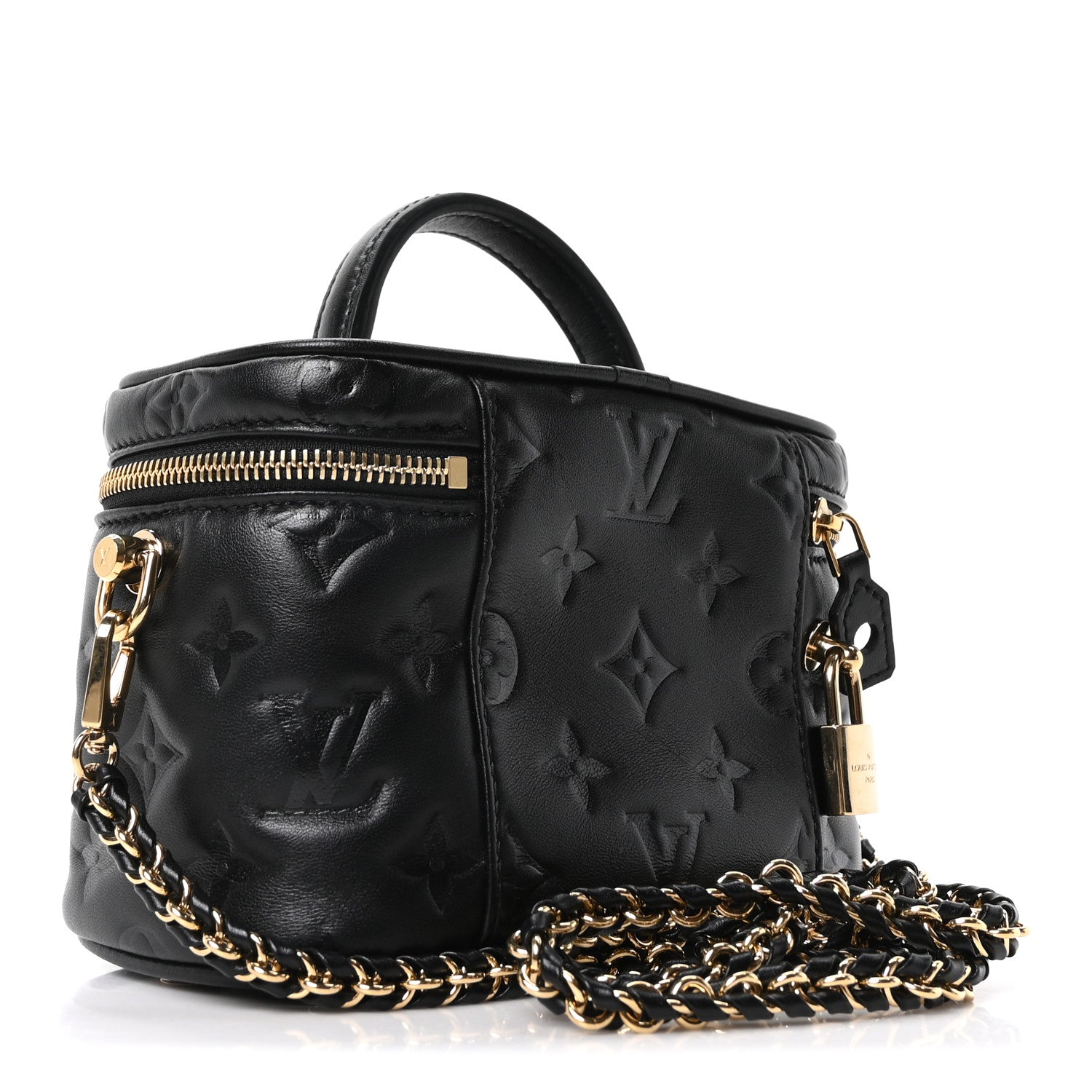 Louis Vuitton Lambskin Monogram Coussin Vanity PM Black 1768140