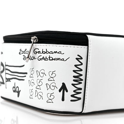 Dolce & Gabbana DOLCE & GABBANA Calfskin DG Graffiti Print Top Handle Bag White Black 8 of 13