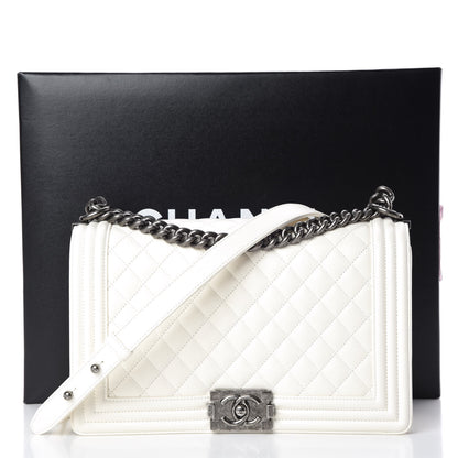Chanel Lambskin Quilted New Medium Boy Flap White 10 of 10