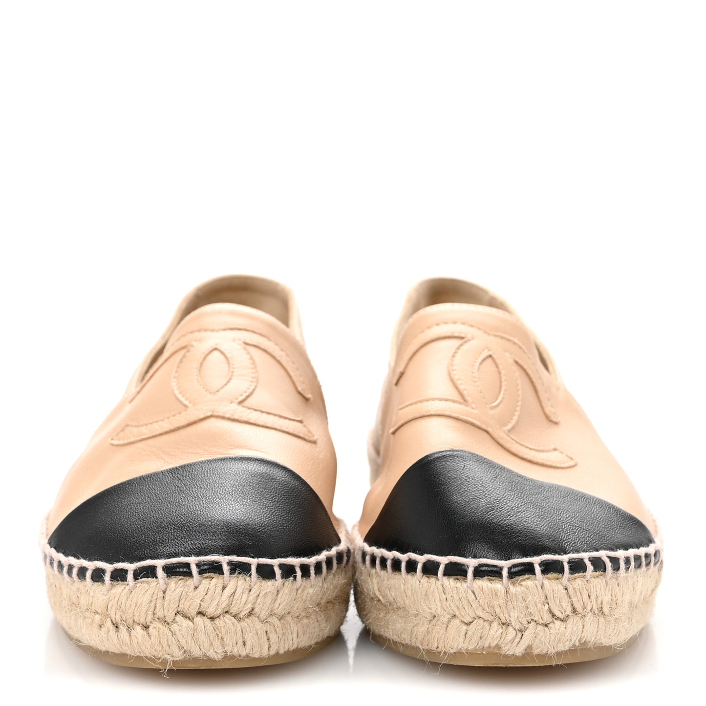 Lambskin CC Espadrilles 40 Beige Black