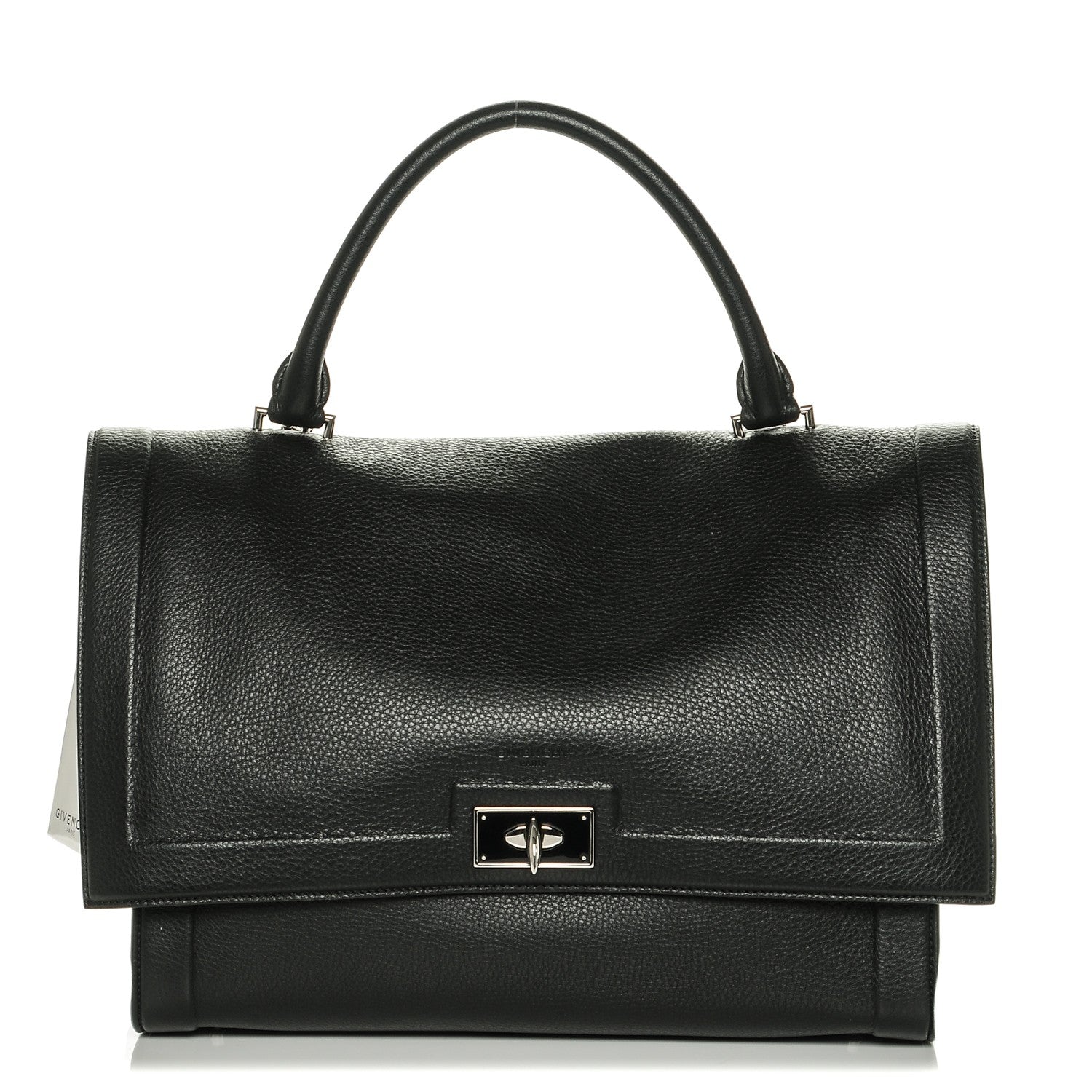 Givenchy Grained Calfskin Medium Shark Lock Satchel Black 1 of 6