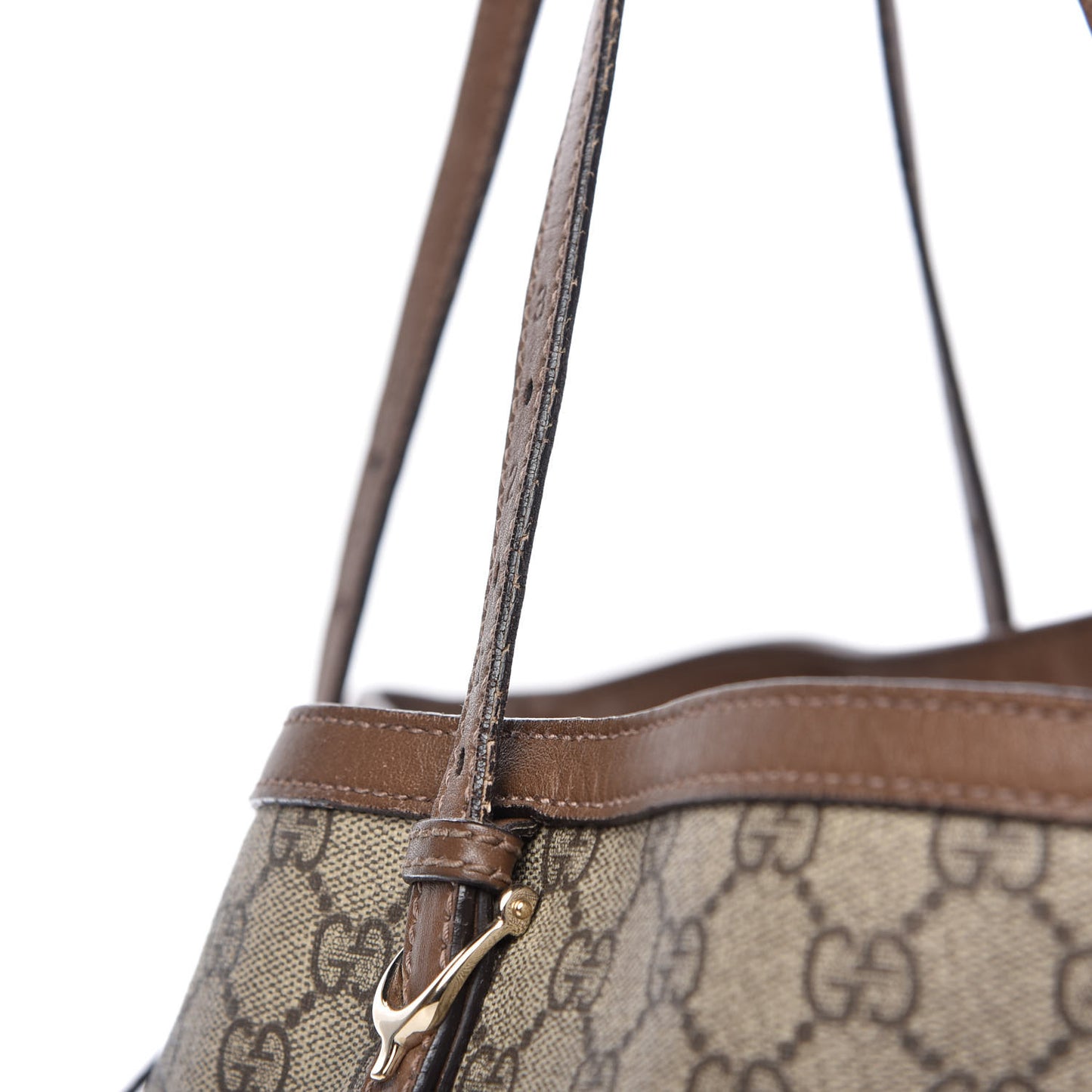 GG Supreme Monogram Medium Nice Tote Brown