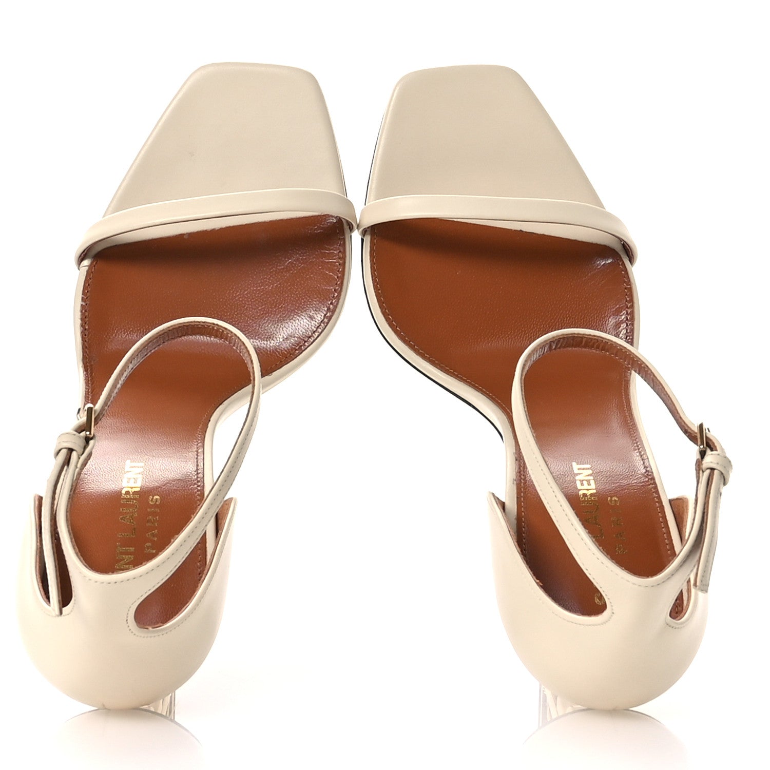 Saint Laurent Calfskin 110 Opyum Sandals 38.5 Real Beige 2 of 9
