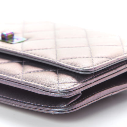 Chanel Iridescent Lambskin Quilted Reissue Wallet On Chain WOC Light Purple 10 of 10