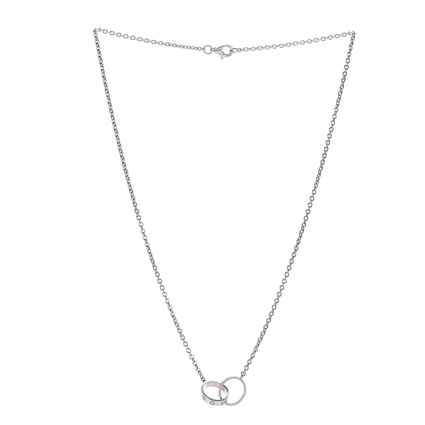 18K White Gold Interlocking LOVE Necklace