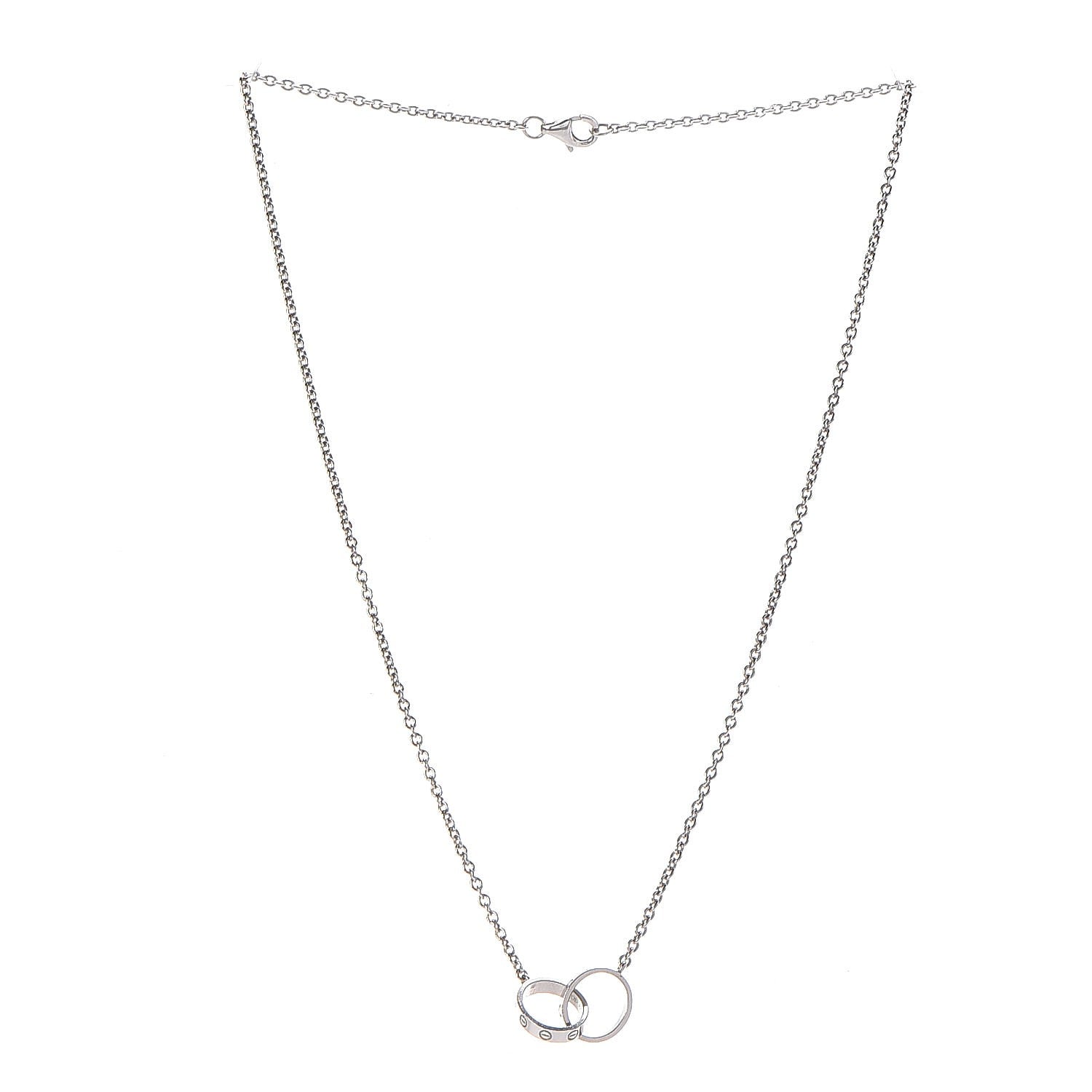 Cartier 18K White Gold Interlocking LOVE Necklace 3 of 8